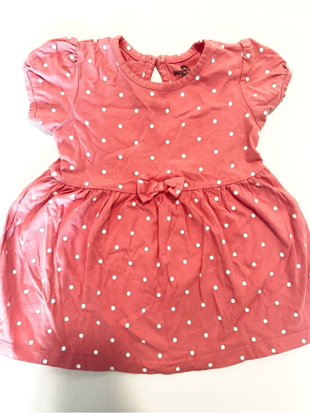 Baby Girl Pink Polka Dot Dress 9–12M | Puff Sleeve Summer Dress